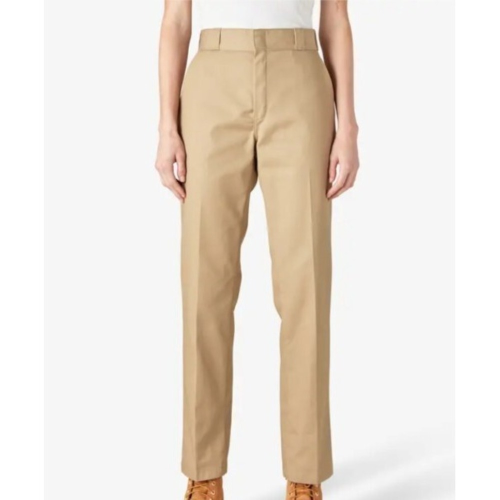 Dickies Women's Size 16W Original Work Pants Khaki Flat Front Pockets NEW